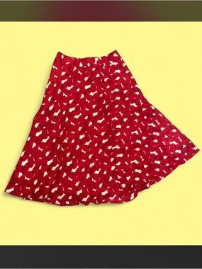 Y2KJones New York Red Floral A-Line Skirt